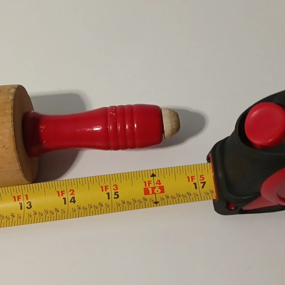 Vintage Rolling Pin with Red Handles Cottagecore Grandmacore Countrycore